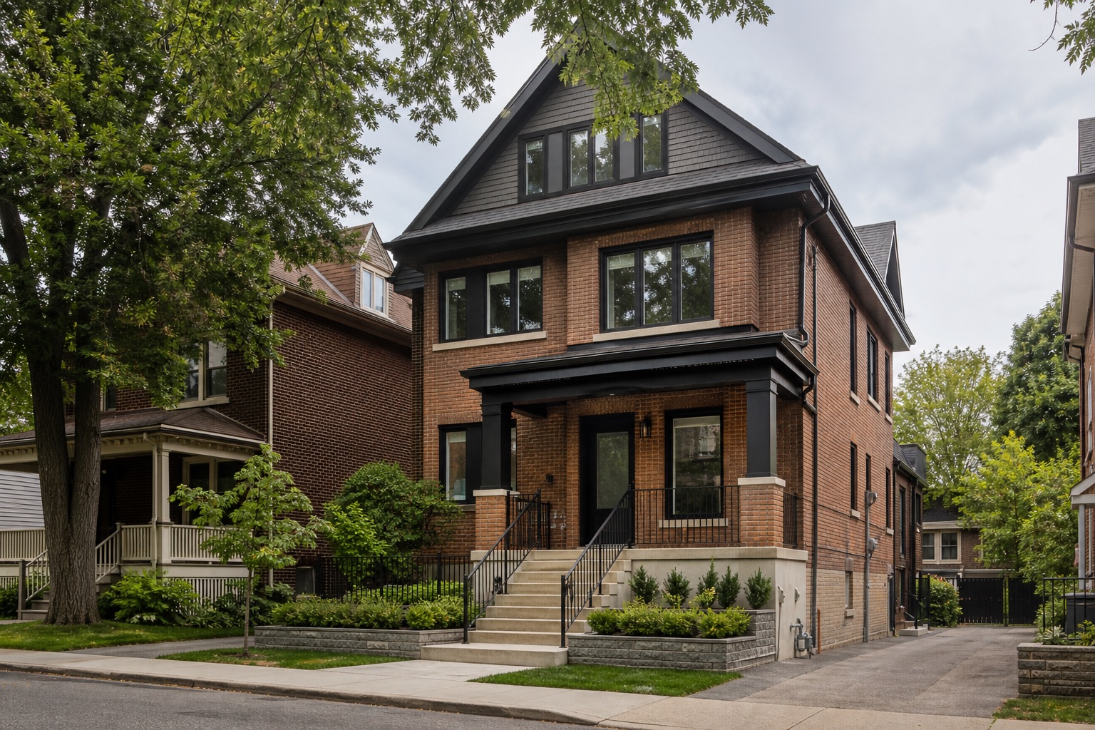 Renovated brick detached property on a Toronto residential street